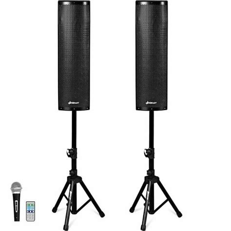 Sonart 2000W Set of 2 Bi-Amplified Speakers PA System with 3-Channel & Stands - Walmart.com