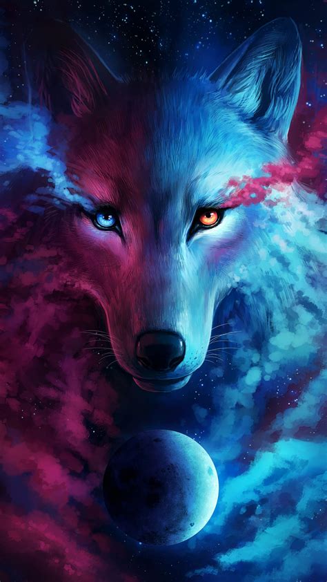 Galaxy Wolf, Jojoesart, Digital, 2019 : r/Art