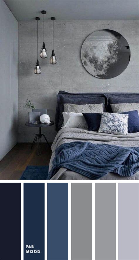 Blue and grey bedroom color palette