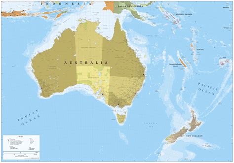 Australia and New Zealand map - Cartorical