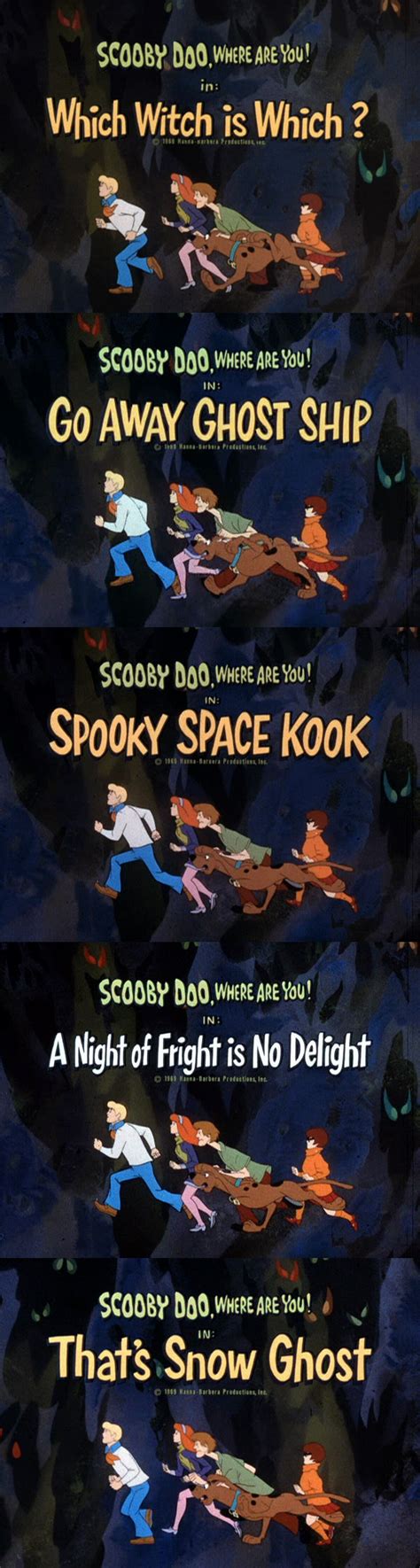 "Scooby Doo, Where Are You!" Season 1 (1969-1970) Title Cards (3/3) | Scooby doo movie, Scooby ...