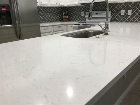 White Carrara Quartz Countertops - Javiham Kitchens