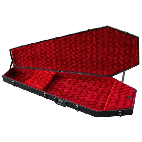 Coffin Case CF-300VXR Extreme Coffin Guitar Case, Black w/ Red Velvet Interior