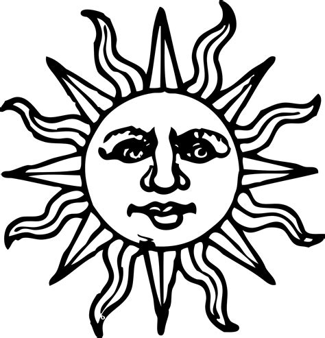 Clipart Of Sun Black And White - ClipArt Best
