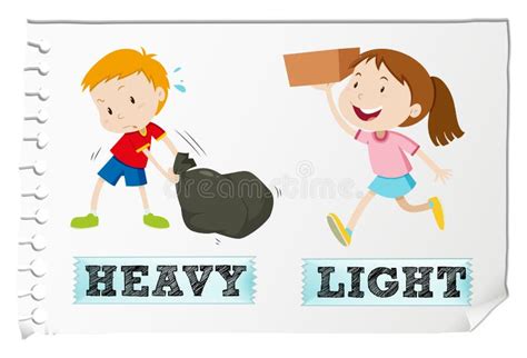 Opposite Adjectives Heavy And Light Stock Vector - Image: 64023007