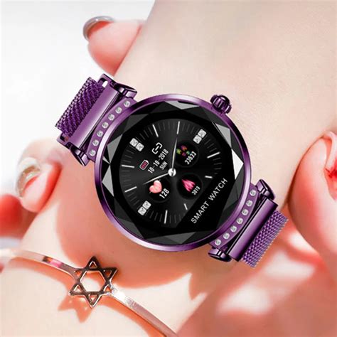 New Fashion Smart Watch Women 3D Diamond Glass Heart Rate Blood ...