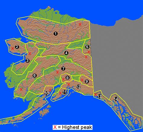 Alaska Map Mountain Ranges - Anetta Mathilda