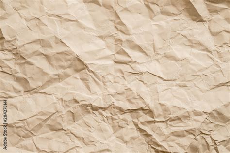 Blank beige crumpled paper. Wrinkled texture. Abstract art background. Copy space. Stock Photo ...