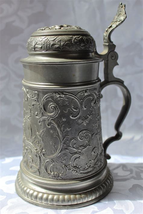 Antique German Pewter Beer Stein by losttreasures2u on Etsy