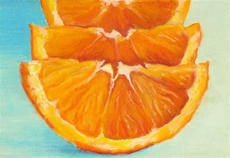 Matted Print of an Original Oil Pastel Painting of Orange