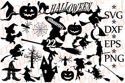 Halloween Silhouette Svg, HALLOWEEN CLIPART, Halloween Bundle Svg By ChiliPapers | TheHungryJPEG