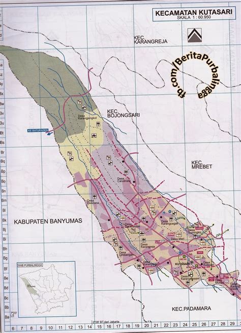 Peta Kecamatan Kutasari (Kodepos: 53361) | Download Peta Purbalingga Lengkap | Ukuran Besar dan ...