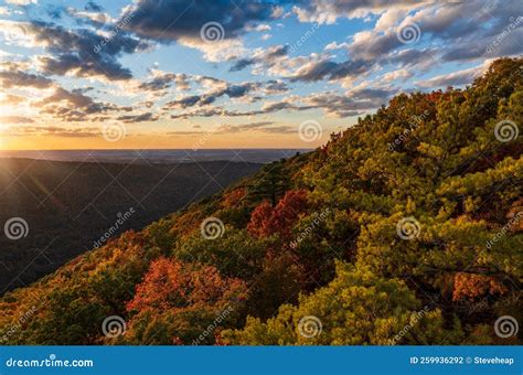 Sunset Over Morgantown Seen from Coopers Rock Stock Photo - Image of ...