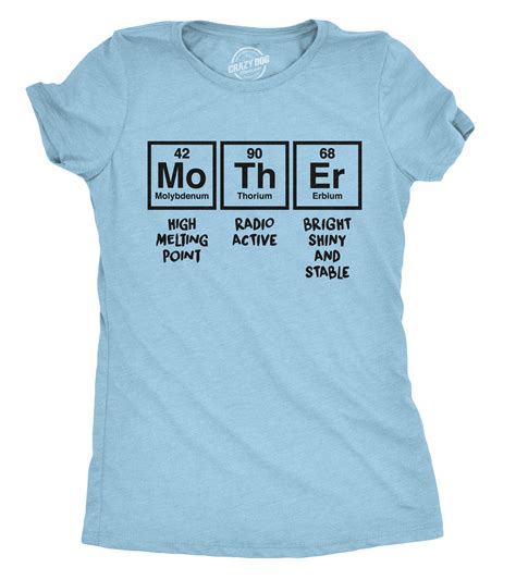 Crazy Dog T-Shirts - Womens Mother Periodic Table T shirt Funny Novelty ...