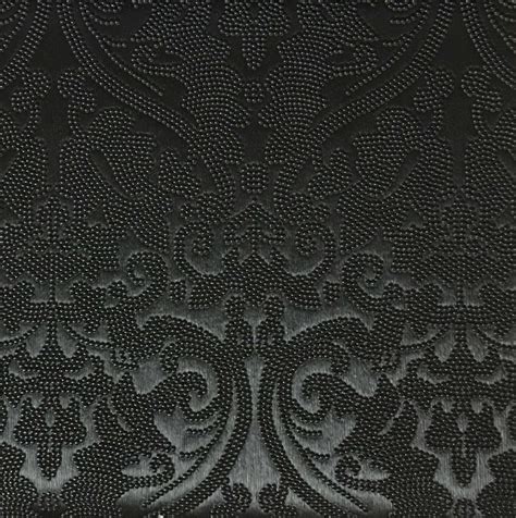 Lyon - Embossed Damask Pattern Vinyl Upholstery Fabric by the Yard