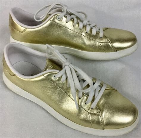 Cole Haan Grandpro Metallic Gold Tennis Shoes Sneakers Women’s Size 7.5 ...