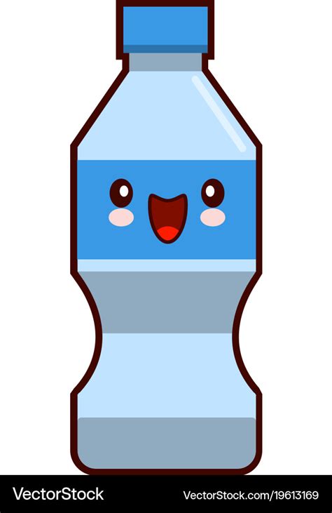 Water plastic bottle cartoon kawaii character Vector Image