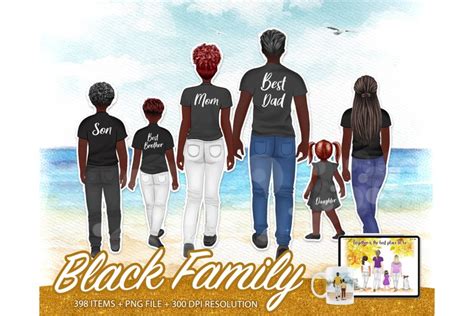 Black Family Clipart, Black Family Reunion Clipart PNG