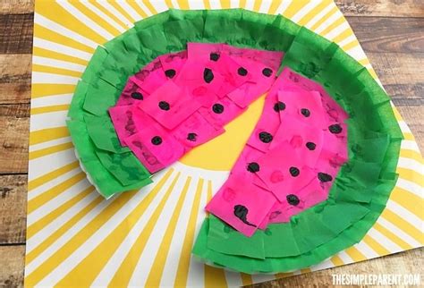 Make a Cute Watermelon Craft from a Paper Plate • The Simple Parent