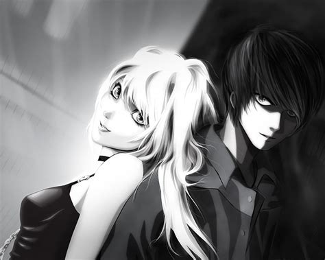 1920x1080px, 1080P free download | Misa and Light, guy, black and white ...