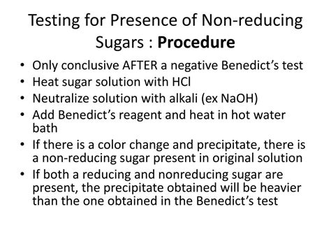 Non Reducing Sugar Test Method