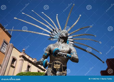 Statue of an Otomi Warrior in Mexico Stock Photo - Image of queretaro ...