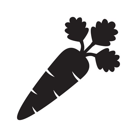 Carrot Icon, Vegetable in black silhouette vector icon. 25453847 Vector Art at Vecteezy