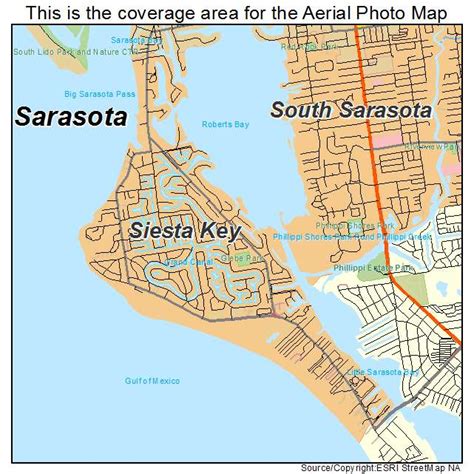 Aerial Photography Map of Siesta Key, FL Florida
