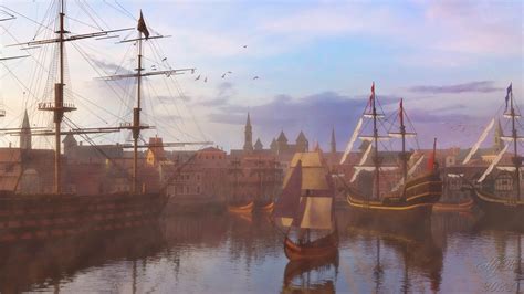 Medieval Port 3D Render, Digital Art by Hajoba