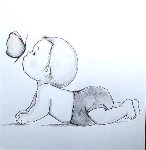 Cute Baby Drawings, Girl Drawing Sketches, Art Drawings Sketches Pencil ...