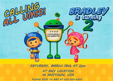 PERSONALIZED - Team Umizoomi Birthday Party Invitation - Printable ...