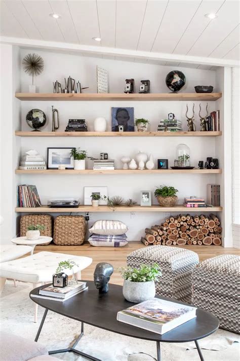 This Easy Yet Chic Way To Display Art at Home Requires Zero Nails | Living room shelves, Farm ...