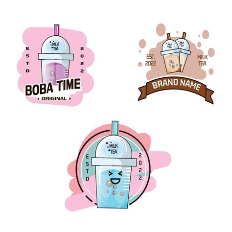 Boba Milk Tea Logo