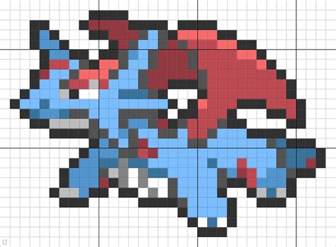 373 Salamence | Pixel art, Pixel art design, Minecraft pixel art