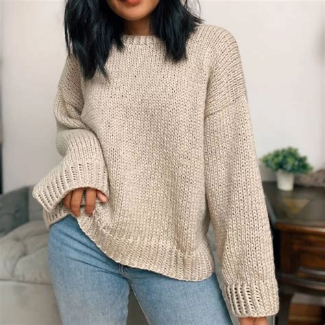 How to knit a sweater: Slouchy style sweater pattern for all levels ...