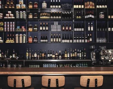 Wonderful Wall Bar Shelves #1 - Industrial Restaurant Bar Shelving | Cocktail bar design, Bar ...