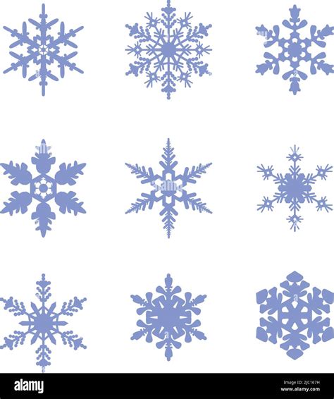 Set of snowflake shapes in flat style Stock Vector Image & Art - Alamy