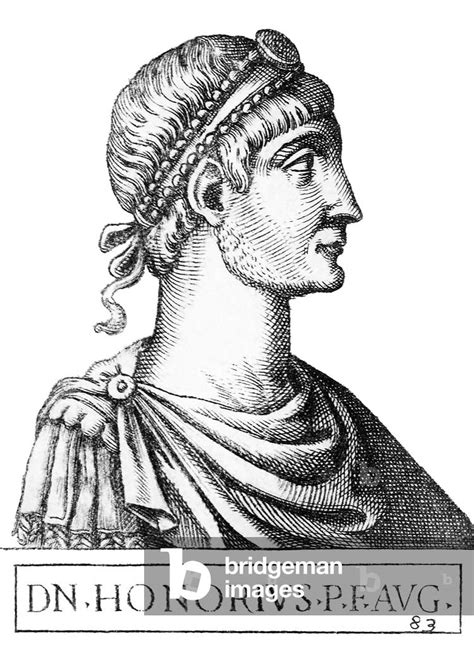 Image of Honorius, 71st Western Roman Emperor (engraving, 1583)