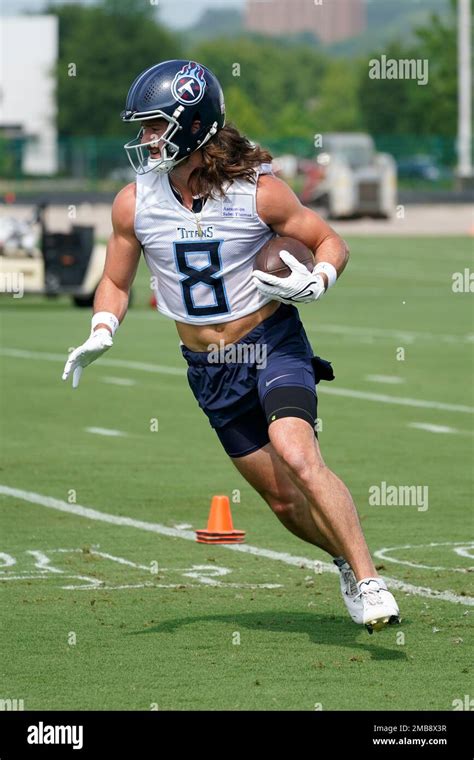 Tennessee Titans wide receiver Cody Hollister takes part in a drill at the NFL football team's ...