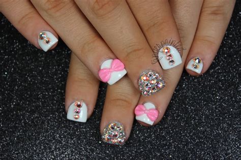 Cute Acrylic Nails With 3d Bows | www.pixshark.com - Images Galleries With A Bite!