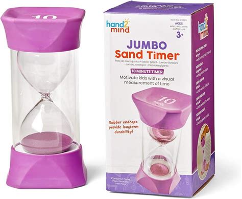 (10 minutes) - hand2mind Purple Jumbo Sand Timers, 10 Minute Sand Timer, Hourglass Sand Timer ...