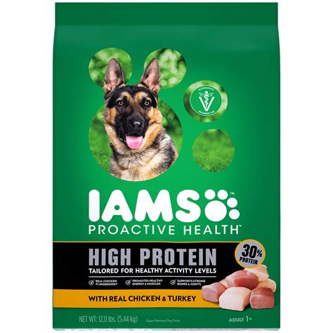 IAMS PROACTIVE HEALTH Adult Dry Dog Food, High Protein Recipe with Real Chicken and Turkey, 12 ...