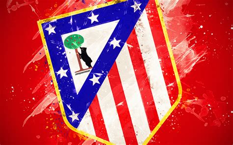 Download wallpapers Atletico Madrid, 4k, paint art, creative, Spanish football team, logo, La ...