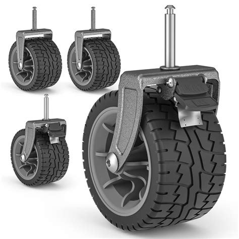 Buy Navatiee 7"x4" Wagon Wheels Set of 4, Heavy Duty Replacement PVC Wheels with Brake Load up ...