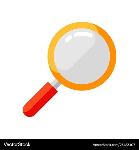 Icon magnifying glass in flat style Royalty Free Vector