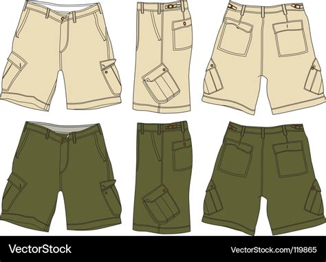 Men cargo shorts Royalty Free Vector Image - VectorStock