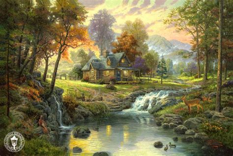 Thomas Kinkade mountain retreat painting | framed paintings for sale