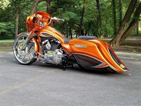 Custom Orange Harley Davidson Motorcycle