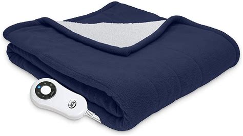 Serta MicroFleece Sherpa Electric Heated Warming Throw Blanket - Walmart.com