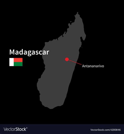 Detailed map of madagascar and capital city Vector Image